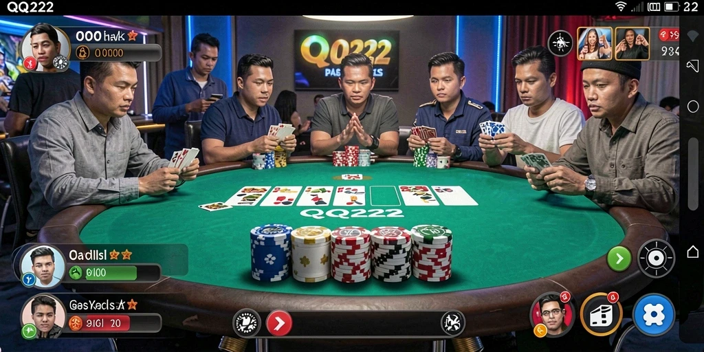 Tampilan gameplay QQ222 yang seru dan menegangkan.