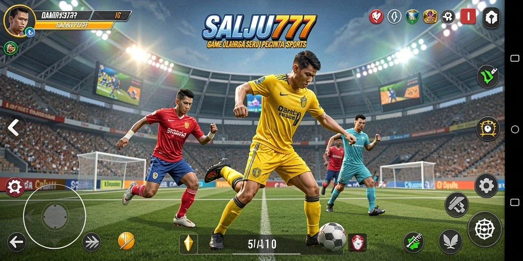 Tangkapan layar utama SALJU777 menampilkan aksi seru dalam pertandingan olahraga.