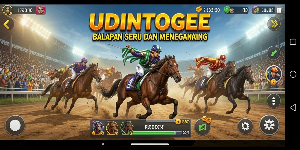 Tangkapan layar gameplay balapan seru dalam UDINTOGEL.