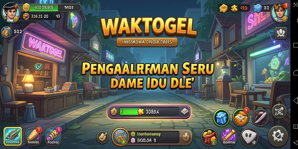 Tampilan gameplay WAKTOGEL menampilkan keseruan dalam mengelola sumber daya.